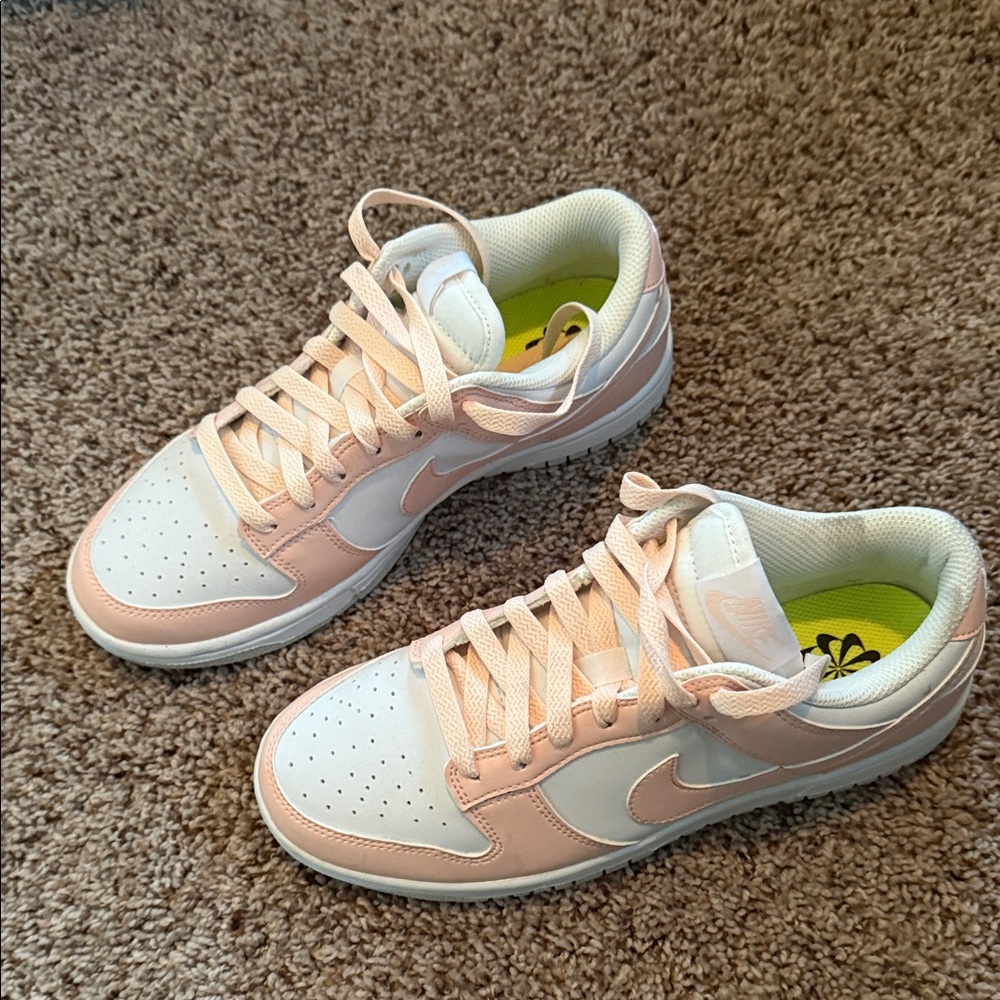 Nike Peach and White Dunkes
